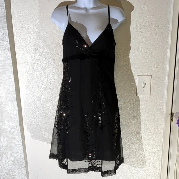 Forever 21 Black Sequin Holiday Dress Size L NWOT